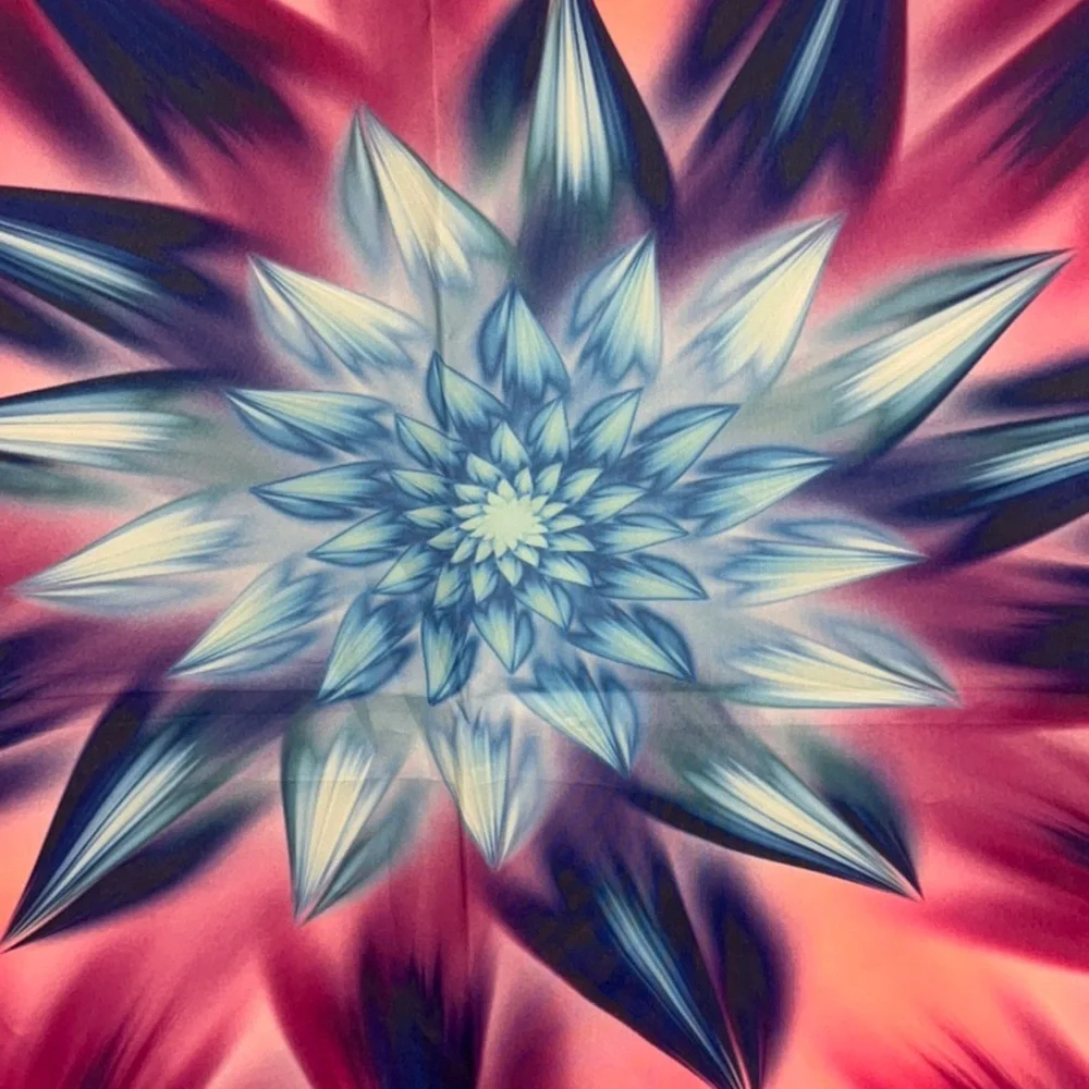 Vibrant Fractal Flower/Starburst Tapestry